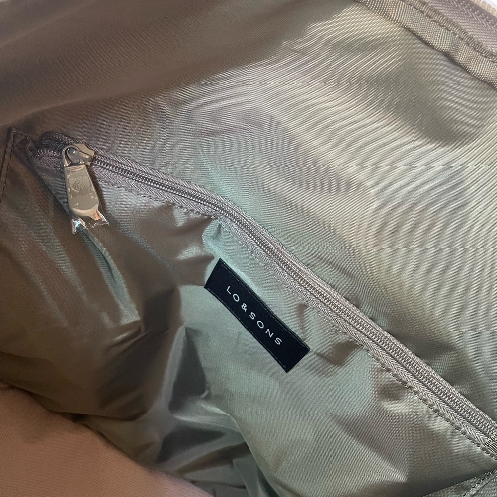 Lo & Sons Taupe Travel Tote with Olive Straps - Picture 7 of 11